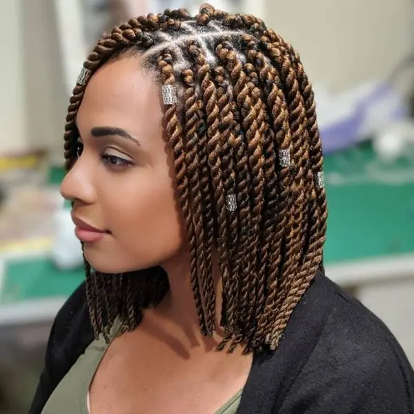 Twisted Rope Braids for Short Hair
